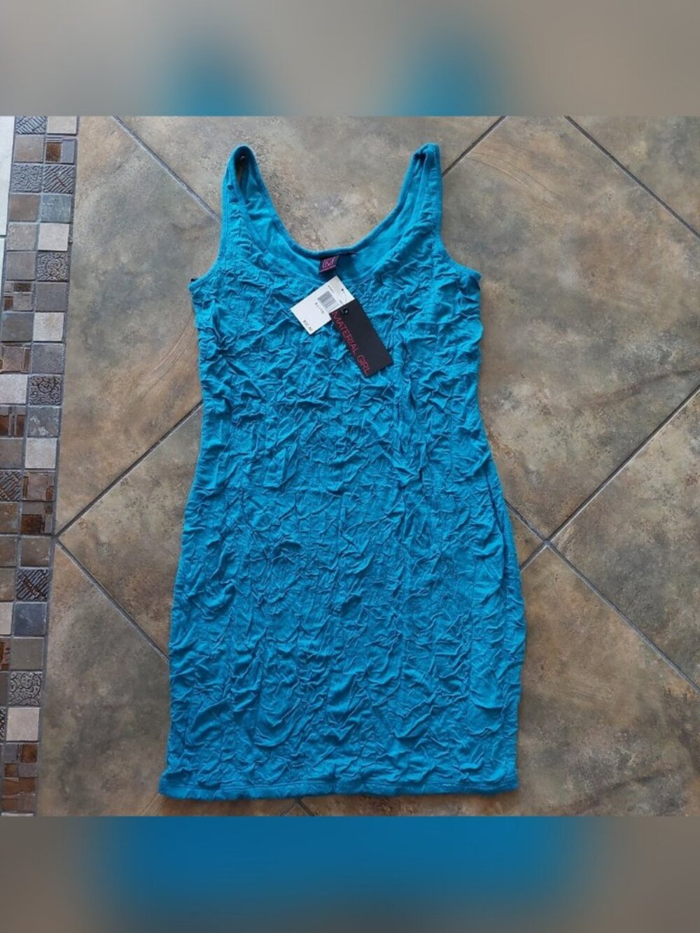 Material Girl Blue Summer Dress Womens XL NWT
